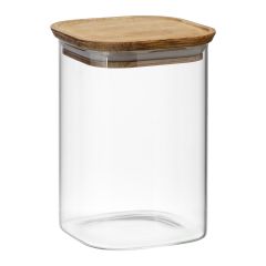 Банка для хранения квадратная Glass Acacia, 1,1 л, Smart Solutions