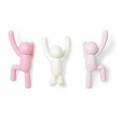 Вешалки-крючки Buddy 3 шт. разноцветные розовые, Umbra