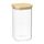 Банка для хранения квадратная Glass Bamboo, 1,4 л, Smart Solutions
