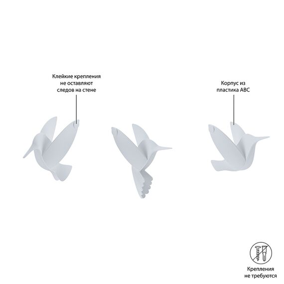 Декор для стен Hummingbird 9 элементов белый, Umbra, изображение 5
