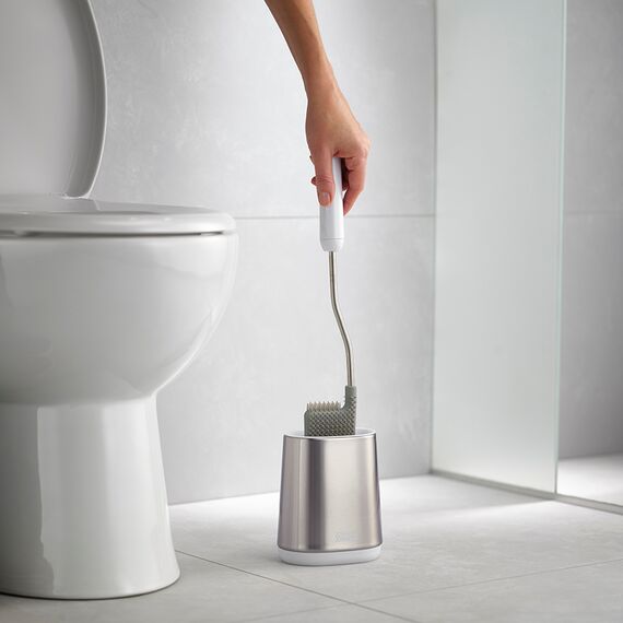Ёршик для унитаза Flex Lite нержавеющая сталь, белый, Joseph Joseph, изображение 4