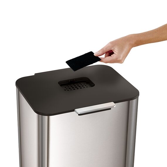 Контейнер для мусора с двумя баками Totem Max 60 л нержавеющая сталь, Joseph Joseph, изображение 20