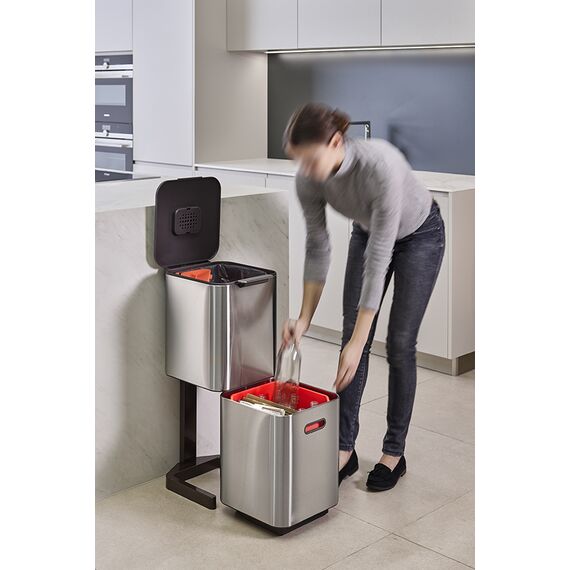 Контейнер для мусора с двумя баками Totem Compact 40 л нержавеющая сталь, Joseph Joseph, изображение 7