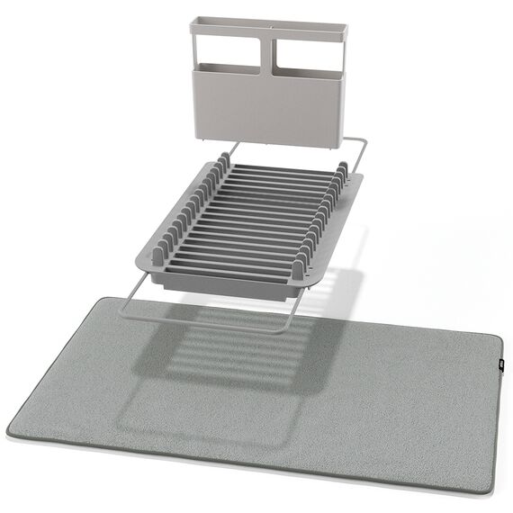 Коврик для сушки посуды с полкой для раковины Udry темно-серый, Umbra, изображение 4