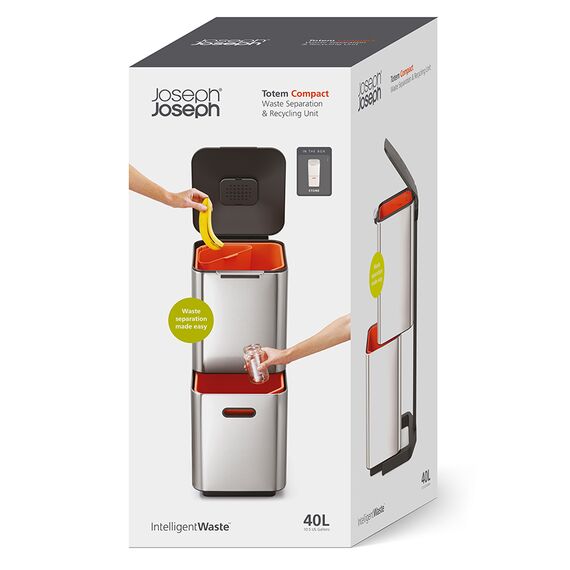 Контейнер для мусора с двумя баками Totem Compact 40 л белый, Joseph Joseph, изображение 20
