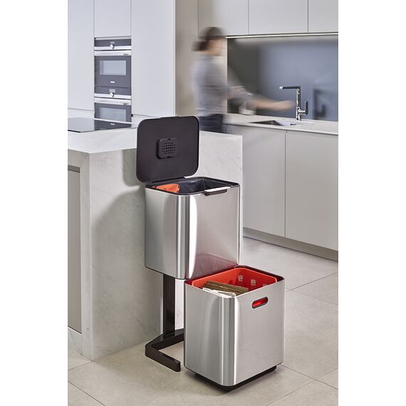 Контейнер для мусора с двумя баками Totem Max 60 л нержавеющая сталь, Joseph Joseph, изображение 2