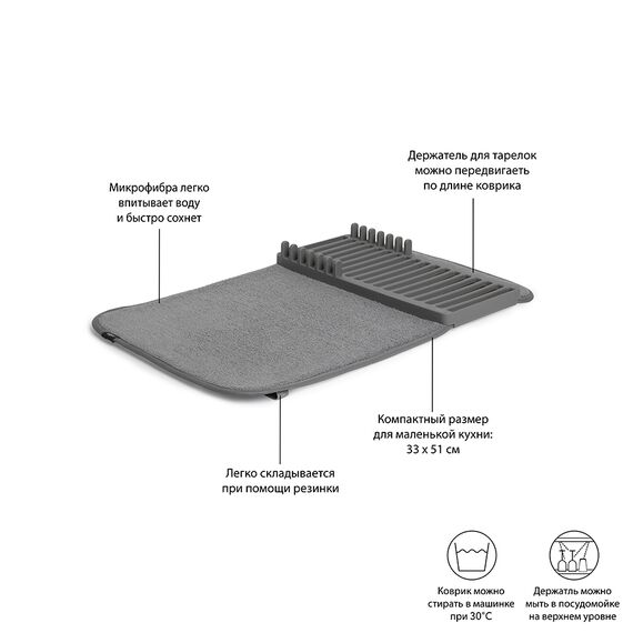 Коврик для сушки Udry mini тёмно-серый, Umbra, изображение 8