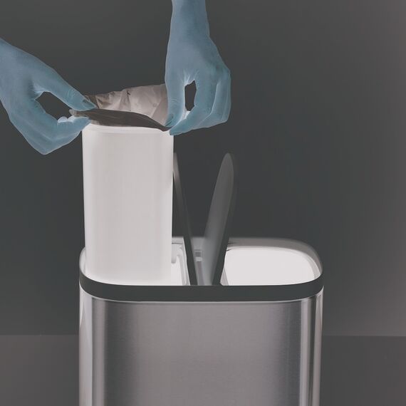 Контейнер для мусора Split™ для ванной комнаты нержавеющая сталь, Joseph Joseph, изображение 8