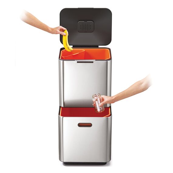 Контейнер для мусора с двумя баками Totem Max 60 л нержавеющая сталь, Joseph Joseph, изображение 18