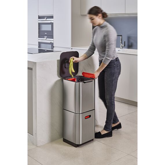 Контейнер для мусора с двумя баками Totem Compact 40 л нержавеющая сталь, Joseph Joseph, изображение 4