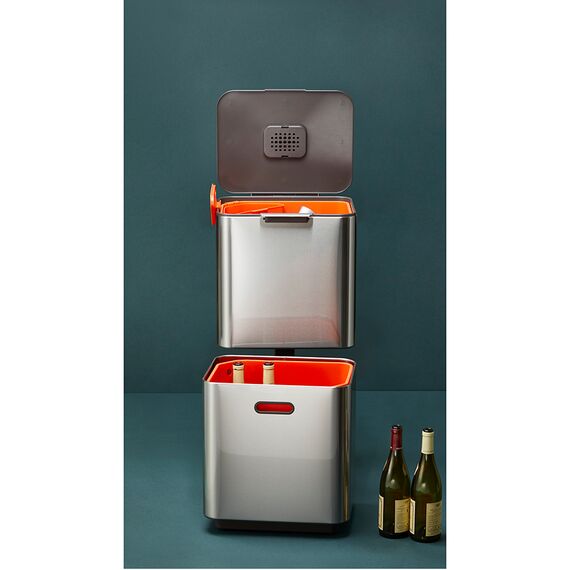 Контейнер для мусора с двумя баками Totem Compact 40 л нержавеющая сталь, Joseph Joseph, изображение 22