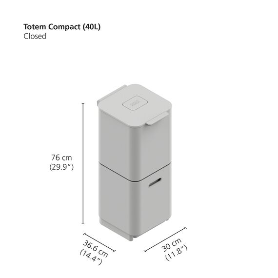 Контейнер для мусора с двумя баками Totem Compact 40 л нержавеющая сталь, Joseph Joseph, изображение 18