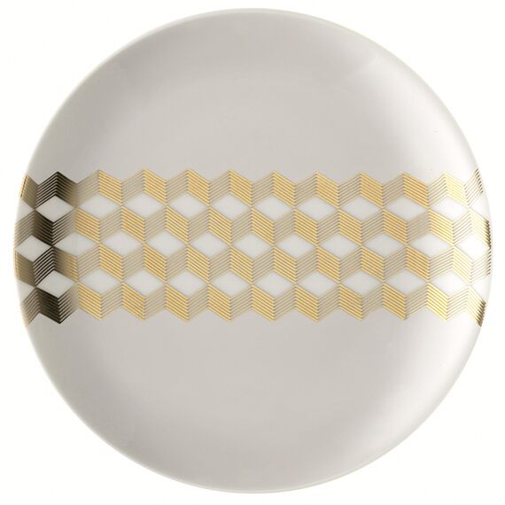 Набор из 4 блюдец Signature Chevron D16cm, золото, LSA International, изображение 7