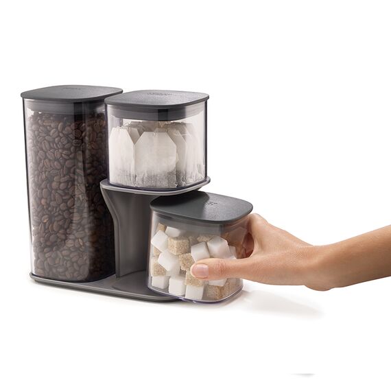Набор из 3-х емкостей для хранения Podium серый, Joseph Joseph, изображение 2