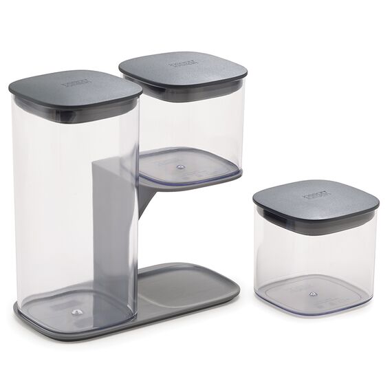 Набор из 3-х емкостей для хранения Podium серый, Joseph Joseph, изображение 4