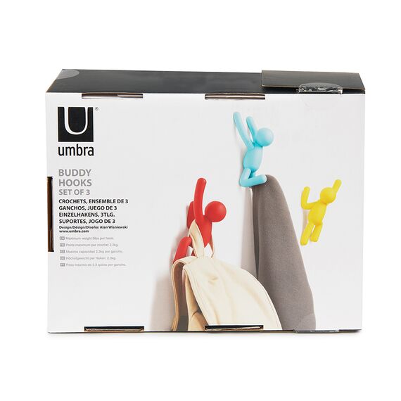 Вешалки-крючки Buddy 3 шт. разноцветные яркие, Umbra, изображение 9