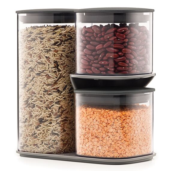 Набор из 3-х емкостей для хранения Podium серый, Joseph Joseph, изображение 3