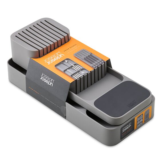 Набор из органайзера для столовых приборов DrawerStore Large и органайзера для ножей DrawerStore, серый, Joseph Joseph, изображение 12