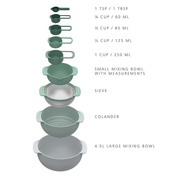 Набор мисок Nest 9 Plus Sage, Joseph Joseph, изображение 9