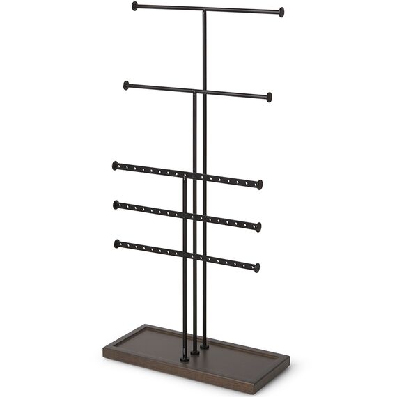 Органайзер для украшений Trigem, 5 ярусов, черный/орех, Umbra