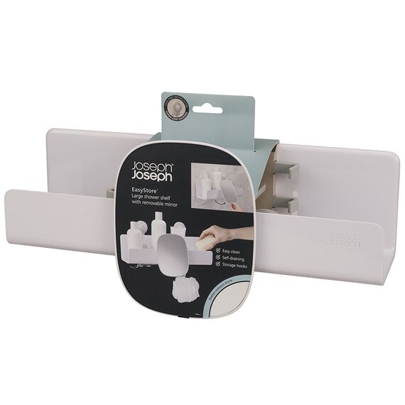 Органайзер для душа с зеркалом EasyStore большой белый, Joseph Joseph, изображение 6