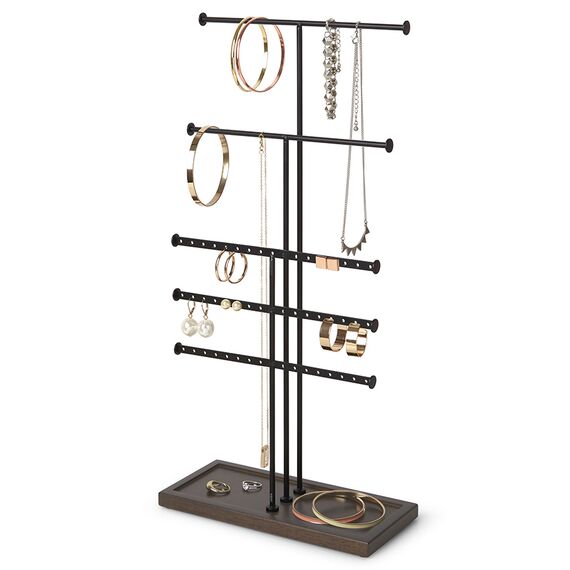 Органайзер для украшений Trigem, 5 ярусов, черный/орех, Umbra, изображение 3