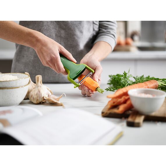 Овощечистка с горизонтальным гладким лезвием SafeStore зеленая, Joseph Joseph, изображение 3