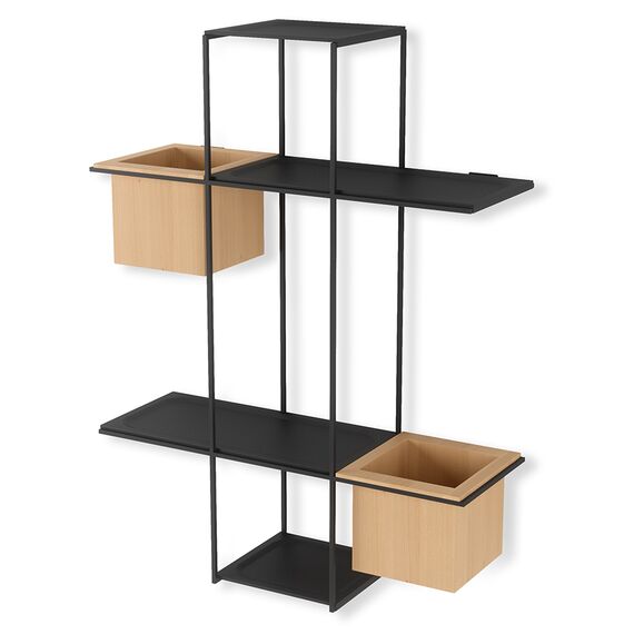 Полка-органайзер с 2 кашпо Cubist Multi черная, Umbra, изображение 7