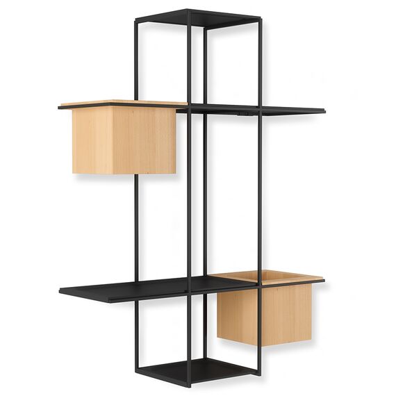 Полка-органайзер с 2 кашпо Cubist Multi черная, Umbra, изображение 4