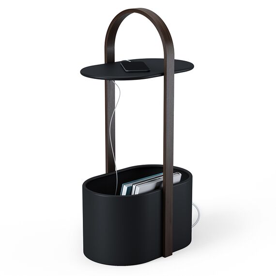 Приставной столик с отсеком для хранения Hub чёрный-орех, Umbra, изображение 3