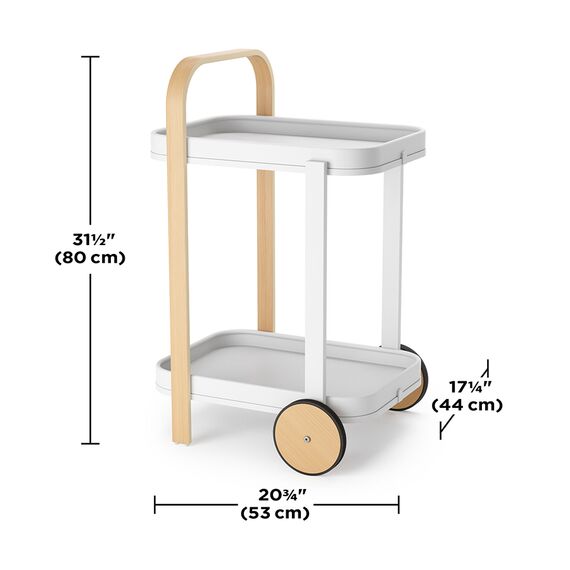 Столик передвижной Bellwood, 53х44х80, белый-дерево, LSA International, изображение 8