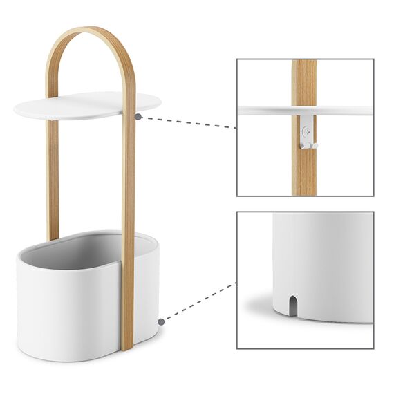 Приставной столик с отсеком для хранения Bellwood белый-натуральное дерево, Umbra, изображение 8