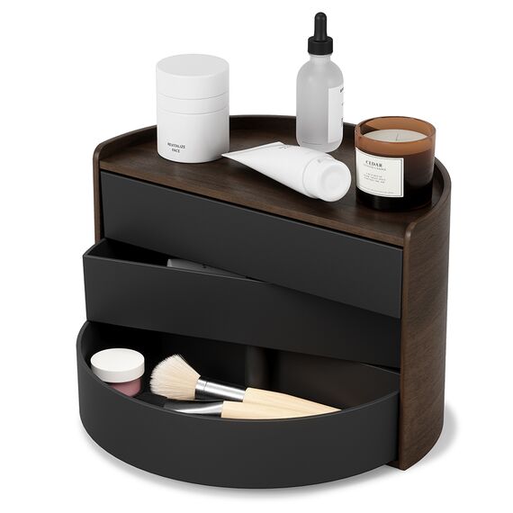 Шкатулка для украшений MOONA черная-орех, Umbra, изображение 3