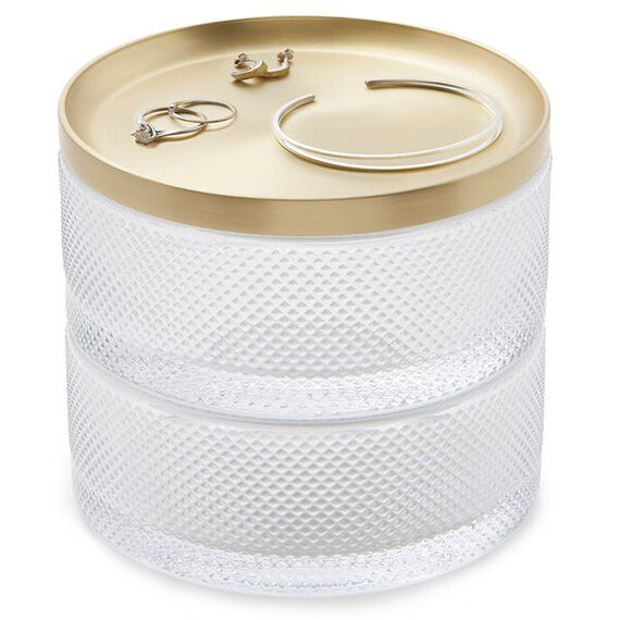 Шкатулка для украшений Tesora стекло-латунь, Umbra