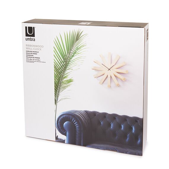 Часы настенные Ribbon дерево, Umbra, изображение 7
