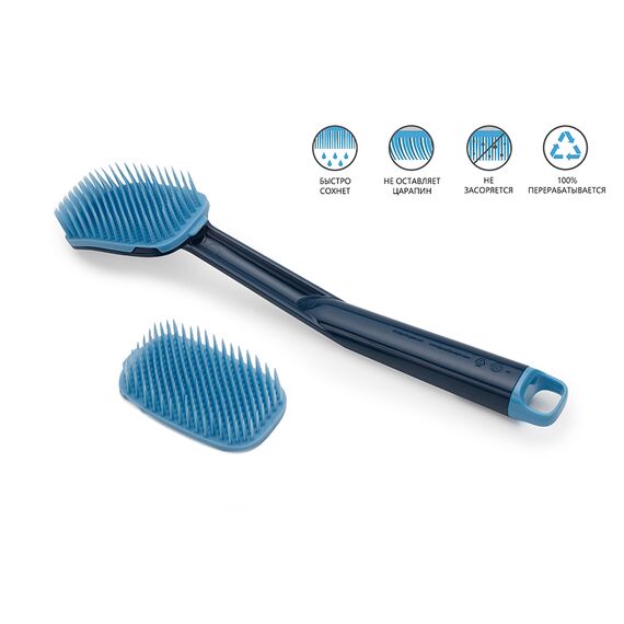 Щетка для мытья посуды CleanTech с запасной насадкой синяя, Joseph Joseph, изображение 10