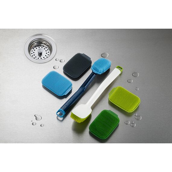 Щетка для мытья посуды CleanTech с запасной насадкой синяя, Joseph Joseph, изображение 4