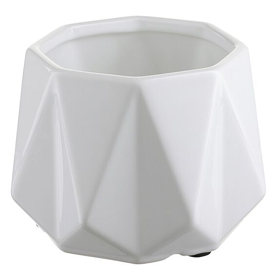 Горшок цветочный Rhombus, 12,5 см, белый, Liberty Jones, изображение 2