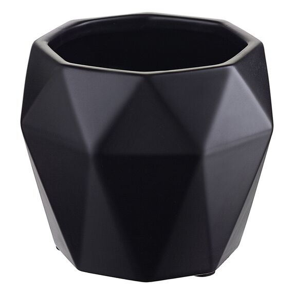 Горшок цветочный Rhombus, 13,5 см, матовый черный, Liberty Jones, изображение 6