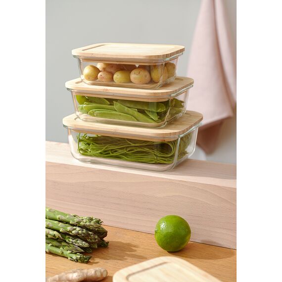 Контейнер для запекания и хранения Smart Solutions с крышкой из бамбука, 1050 мл, Smart Solutions, изображение 3