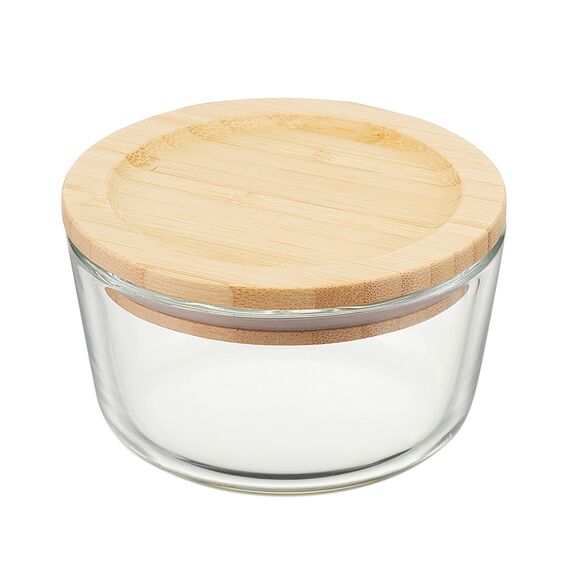 Контейнер стеклянный с бамбуковой крышкой, 240 мл, Smart Solutions