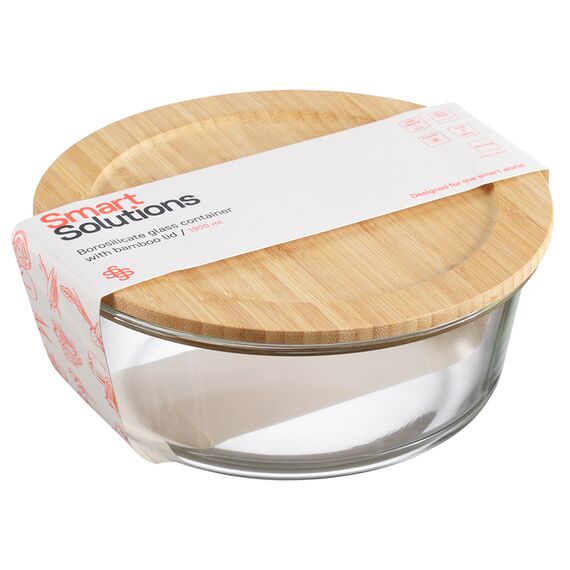Контейнер для запекания и хранения Smart Solutions с крышкой из бамбука, 1300 мл, Smart Solutions, изображение 7