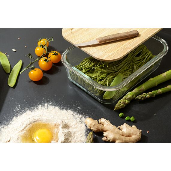 Контейнер для запекания и хранения Smart Solutions с крышкой из бамбука, 1050 мл, Smart Solutions, изображение 5