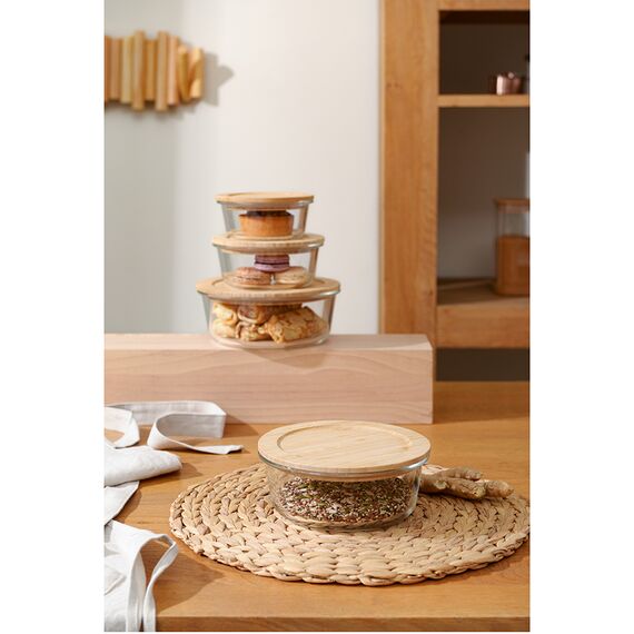 Контейнер для запекания и хранения Smart Solutions с крышкой из бамбука, 950 мл, Smart Solutions, изображение 2