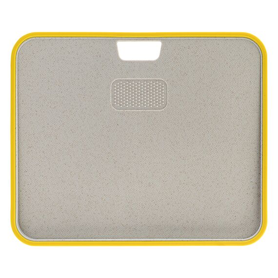 Доска разделочная из пшеничного волокна двусторонняя Ness, 34х28 см, светло-серая с желтым кантом, Smart Solutions, изображение 4