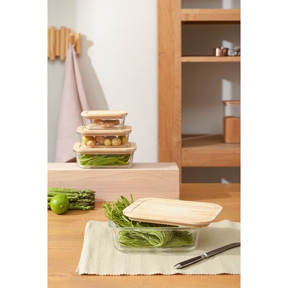 Контейнер для запекания и хранения Smart Solutions с крышкой из бамбука, 1520 мл, Smart Solutions, изображение 2