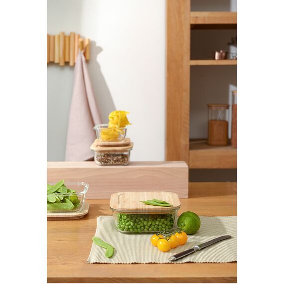 Контейнер для запекания и хранения Smart Solutions с крышкой из бамбука, 1100 мл, Smart Solutions, изображение 2