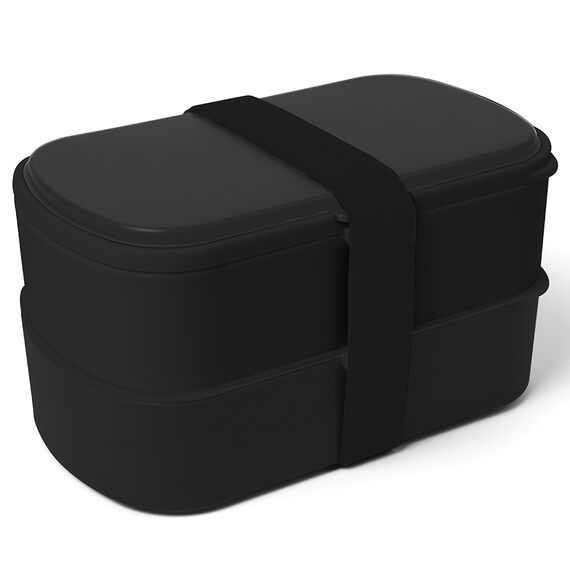 Ланч-бокс с приборами Food Time, 1 л, черный, Smart Solutions