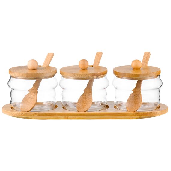 Набор из трех стеклянных банок для хранения, 300 мл, Smart Solutions