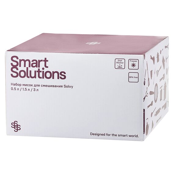 Набор мисок для смешивания Solvy, 3 шт., Smart Solutions, изображение 4